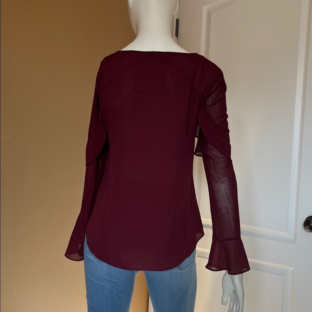 Le Chateau Deep Red Blouse - Picture 6 of 9